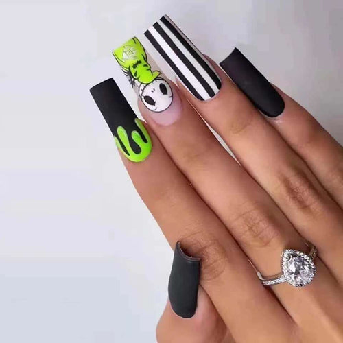 bright colored acrylic nails