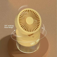 Load image into Gallery viewer, Water Cooling Fan Desktop Mini Fan Portable Dormitory USB Humidification Spray Electric Fan

