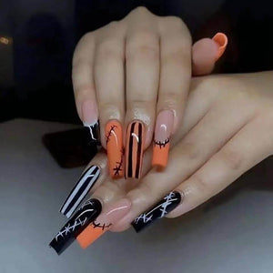 bright long coffin nails