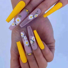 Load image into Gallery viewer, coffin yellow nails
