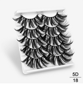 5Pairs 20-25mm 3D Faux Mink Hair False Eyelashes Natural