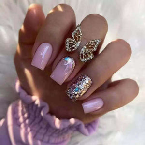 short hot pink acrylic nails